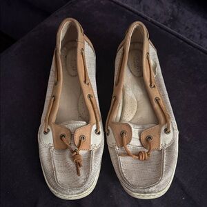 Sperry Women's Tan and Cream Loafers